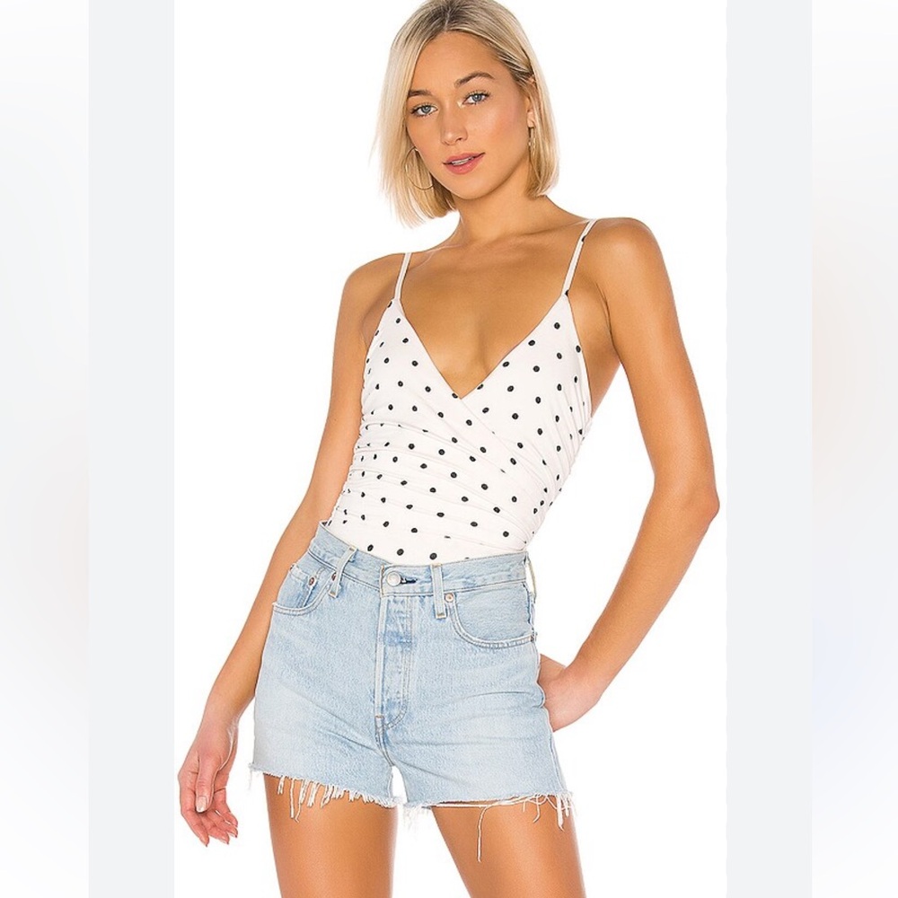 Privacy Please Bodysuit in Black & White Polka Dots Size XS